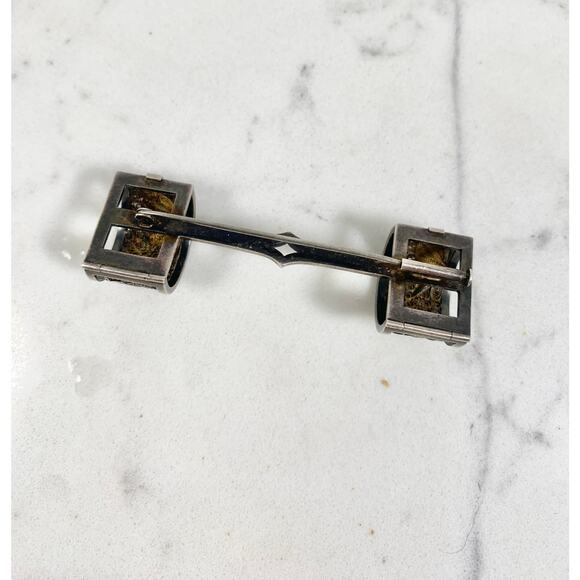 Antique Sterling Flower Brooch Holder - Picture 2 of 7